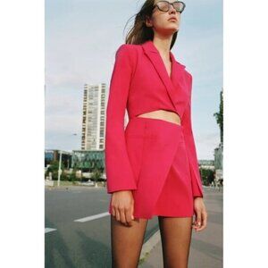 NWOT Zara raspberry pink cut out blazer dress, L